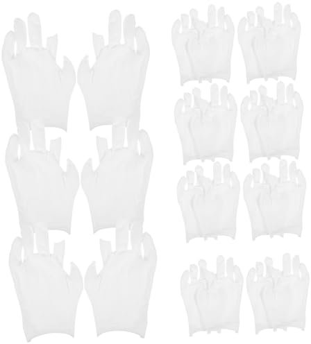 PartyKindom 12paare Baumwollhandschuhe Für Trockene Hände Weiße Arbeitshandschuhe Bequeme Und Atmungsaktive Feuchtigkeitshandschuhe Für Erwachsene