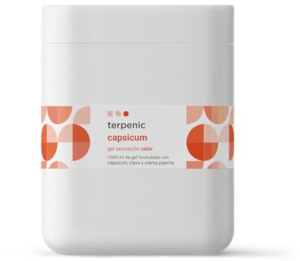 TERPENIC - Gel Capsicum Sensación Calor - 1000 ml - Uso Externo - Calor profesional de larga duración para masaje intensivo