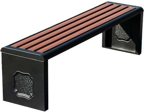 Gartenbank Wetterfest 2 Sitzer Metall Gartenbank Ohne Lehne Oder Armlehnen Modern Parkbank für Balkon Terrasse Garten, Gartenmöbel Bis 400 kg Belastbar(150x39x42cm)