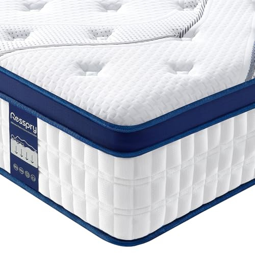 Resspry Small Double Mattress,10.3Inch Memory Foam Mattress with 7-Zone Support and Sleep Cooler, Medium Firm Hybrid, The SAGA Collection, Small Double(120×190×26cm)