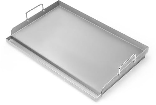 Universal BBQ Plancha Grillplatte Griddle für Weber Gasgrill und Holzkohlegrill, Grillplatten für Burger, Gasgrill und mehr, Rechteckig,63,5 x 40,6 CM Universal Grillpfanne mit Abnehmbarer Griff