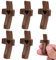 Tinoaly 5pzs Cruces Fidget de Madera, Cruz Pequeña Madera para Oraciones Bolsillo Calmante Sostener Regalos Religiosos para Adultos Niños Pascua & Aliento Diario