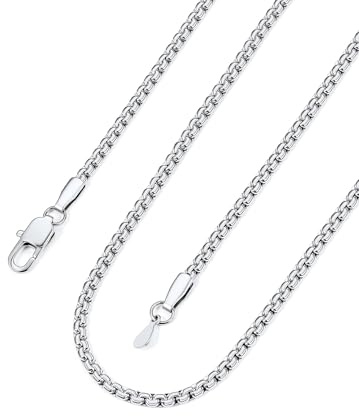 Bandmax Chaine à Maillons Boîte Collier Homme Acier Inoxydable Argent Cadeaux pour Fils Bijoux de Mode Anniversaire 51 cm de Longueur, Chaine Hip Hop Rappeur