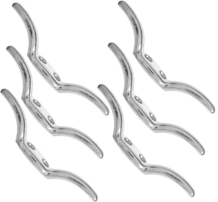 HOUDERCO 6 Crochets Métalliques Argentés pour Cordons de Stores, Faciles à Installer Ranger, Adaptés pour Rideaux Salon et Salle de Bain