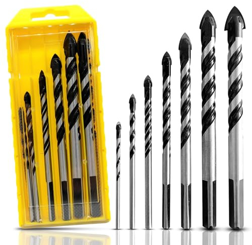 LAIVIYA 7 Piezas Juego de Brocas con Punta de Carburo de Tungstenot, 3 4 5 6 8 10 12mm, Broca Para Porcelanico Para Azulejos, Porcelana, Cerámica, Hormigón, Ladrillo, Vidrio, Plástico Y Madera