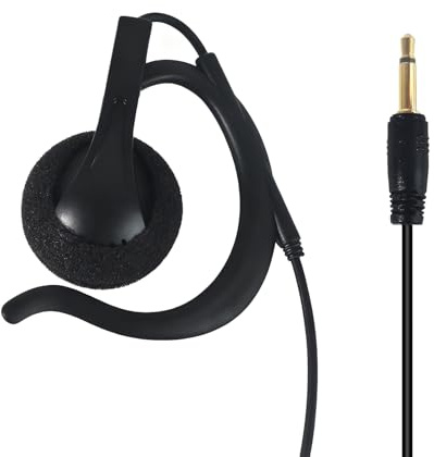 YNIBST Oreillette pour Talkie walkie 1 Broche 3,5mm, Casque en Forme de G | Écouteur Compatible avec Motorola Kenwood BaoFeng Midland Radio ou Micro (Prise Droite 3,5mm)