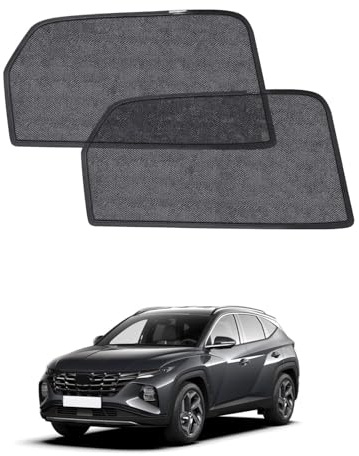 Parasol para Coche Hyundai Tucson (2021-2025), Parasol para Ventanas Laterales traseras, protección UV y Aislamiento térmico, Doble protección para bebés - Lote de 2