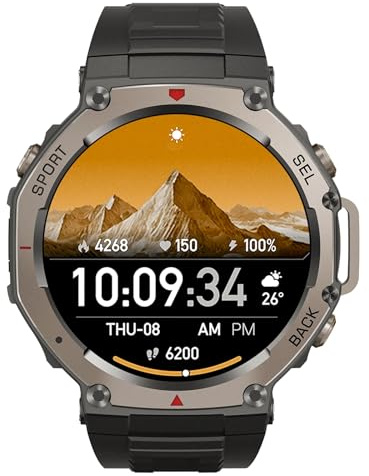 Deedlite SEKODA GPS Smartwatch Montre Connectée Homme Femme, 1.3 Écran Tactile, 15 Jours Autonomie, GPS Intégré, 100+ Modes Sport, IP68 Étanche, Mesure Fréquence Cardiaque/Stress/Sommeil/SpO2