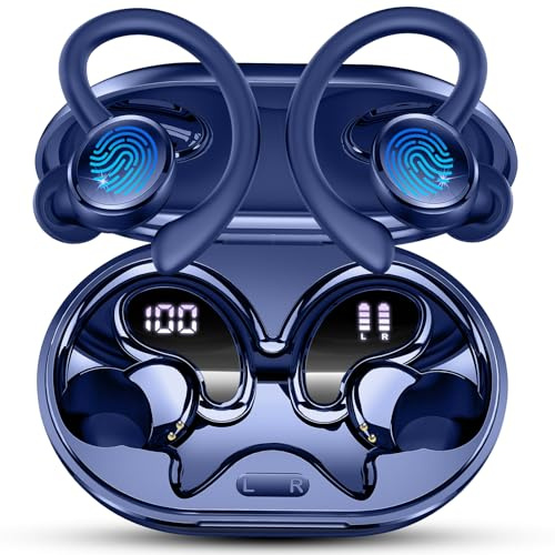Matast Cuffie Bluetooth 5.4, Auricolari Bluetooth Sport con 3D Bass Hifi Stereo, 50 Ore Cuffie Wireless In Ear Cancellazione Rumore ENC Blu Navy