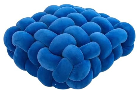 XIUsheUA Cuscino annodato a mano Cuscino annodato tessuto a mano, cuscino for divano, for sedia, for la vita(Bright blue,30x33cm)