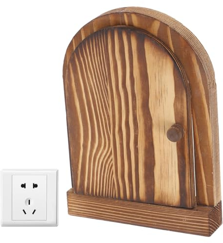 CLISPEED Cubierta Protectora Interruptor de Luz de Madera para Diseño en Forma de Puerta, Autoadhesiva y para Baño y Dormitorio