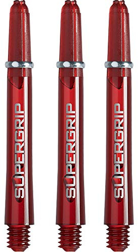 Harrows Supergrip-Schäfte– mit gefrästen Ringen, 5 Sets (15 Stück), rot, Tweenie