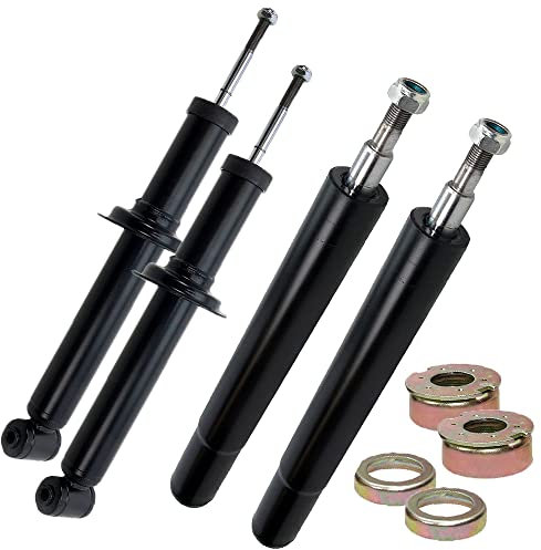 BESTPRICE 4x Öldruck Stoßdämpfer Vorne und Hinten Federbein inkl. Domlager & Staubschutzsatz, Kompatibel mit VW GOLF 1, JETTA I (16), SCIROCCO (53), SCIROCCO (53B)