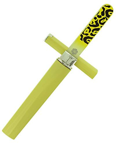 G.Liane Glass Nail Files Professional Crystal Nail File for Natural Acrylic Gels Nails Manicure Pedicure Tools for Home and Salon (Yellow)