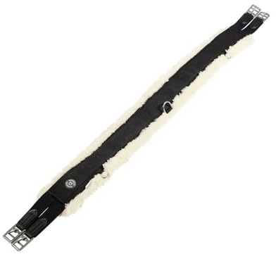 EQUESTRO SOTTOPANCIA INGLESE SAGOMATO AGNELLINO SINTETICO E ELASTICI TG E COLORI ASSORTITI (125 CM, NERO)