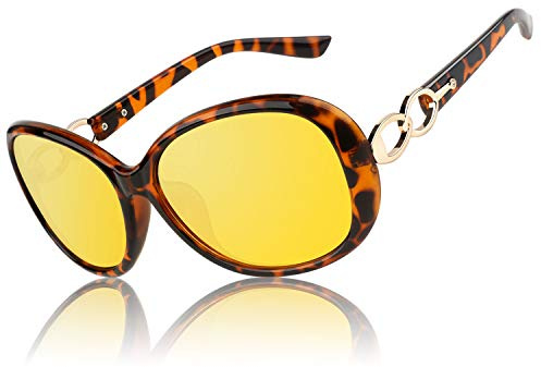 CGID Lunettes Conduite de Nuit Nocturne Conduisant Des Femmes Surdimensionnées Polarisées Anti-Eblouissement