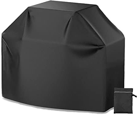 Barbecue Grill Covers, Oxford Cloth Heavy Duty Waterproof BBQ Grill Cover, Outdoor Large Barbecue Cover, Windproof, Rip-Proof, UV and Dust Protection with Storage Bag (145x117x61CM Black L)