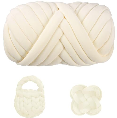 Maxee Dicke Wolle Garn 500g, Chunky Yarn XXL Wolle zum Handstricke, Sperrige Textilgarn zum häkeln für körbe, Decke, Kissen, Rucksack,Haustierkorb