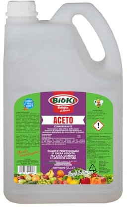 Aceto di vino e di frutta elevata concentrazione per ridurre il pH, pulire da erbe indesiderate per orto, frutteto e giardino, tanica da 5 L