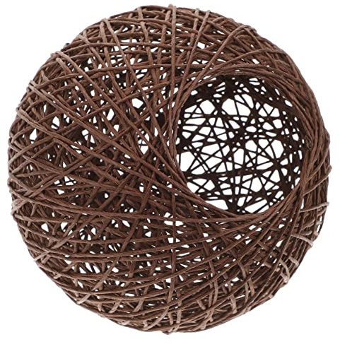 Artibetter Vine Ball Lamp Cover 6 Inch Diameter Rattan Ball Lampshade for Ceiling and Table Lamps Farmhouse Style Wicker Light Shade