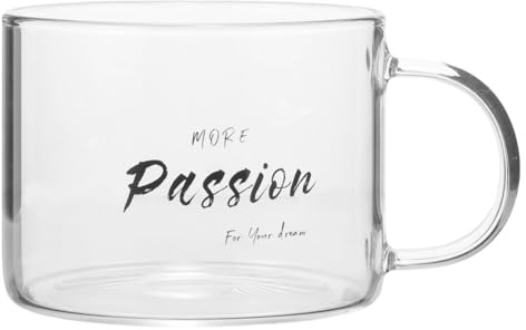 SOLUSTRE Taza De Café De Cristal De 500Ml Vasos para Beber De Boca Ancha Taza De Desayuno Transparente para Cerveza Té con Leche Agua Regalos para El Día De La Madre