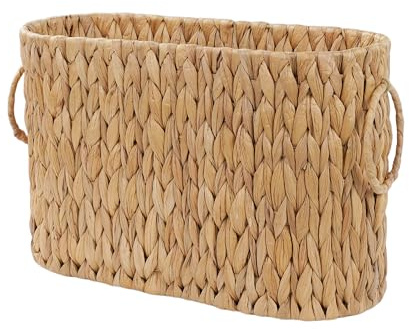 Coeusy Toilet Paper Storage Basket, Water Hyacinth Toilet Paper Holder for Up to 6 Mega Rolls, Wicker Basket for Bathroom Accessories Organizer, Boho Hand Woven Rattan Decorative Decor, Natural