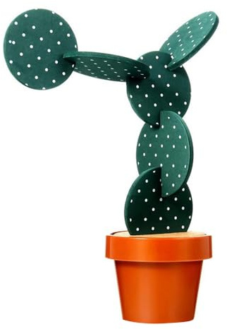 Hsthe Sea Funny Coasters,Novelty Cactus with Flowerpot Holder Coasters,Creative Cactus Shaped Design Set of 6 Pcs for Home Office Decor (Green with Point)