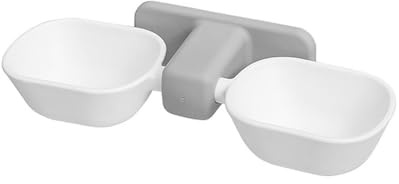 Tiardey Ciotole Doppie per Gatti Supporto Regolabile da Parete per Gatti Riduzione del Dolore al Collo Design Rimovibile Ciotole per Cibo per Gatti Facili da Pulire