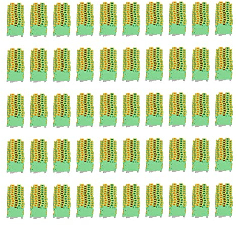 Leapiture 50 Pezzi USLKG 6 Morsettiera di Messa a Terra Morsettiera su Guida DIN Morsettiera Elettrica Morsettiera a Crimpare per Industriale