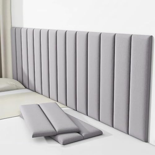 JMMSP Upholstered Wall Panels Kids, Padded Wall Stickers For Bedroom, 3D Anti-Collision Wall Padding，Headboard, Self-adhesive Anti-collision Wall Padding, Wall Decoration Thick(Size:6pcs,Color:Grey)