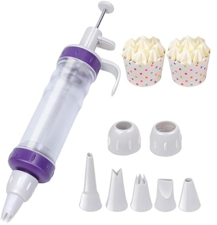 Generisch Cake Syringe Set - Icing Piping Set, 5 Nozzles, Cake Decoration