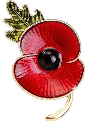 KMGDM Brosche in Blumenform, langlebig, Legierung, emailliert, Mohnblumen-Anstecknadel, modisch für künstlerische und stilvolle Individuen