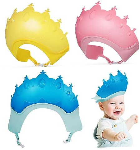 IWOWHERO 3stücke Haarwaschkappe Aus Dusch Augenschutz Für Junge Mädchen Haarwaschen Junge Mädchen Badekappe Für Kleinkinder Haarwaschmütze Mit Verstellbarem Riemen