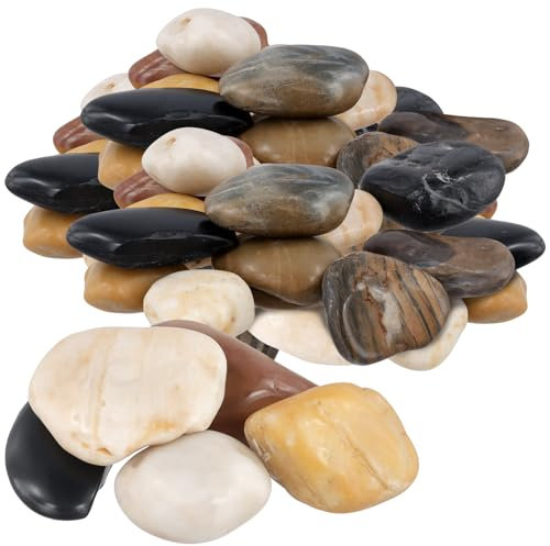 KEILEOHO Cailloux Jardin Exterieur 5 kg, 4 à 6 cm, pierres naturelles pour le jardin, Galets Décoratifs de rivière pour plantes d'intérieur, terrarium, gravier, vase Fillers