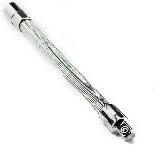 Spring Socket Tool Socket Extension Bar Square Head Flexible Extension Drill Bit Holder for Narrow Part (3/8-300mm)