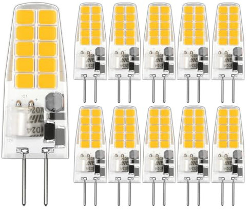 LUTW Lampadine LED G4 12V 2W, G4 LED 4000K Bianco Caldo, Equivalente 20W Lampada Alogena, 200LM, Non Dimmerabile, Senza sfarfallio, Lampadine G4 per cappa da cucina, 10 pezzi