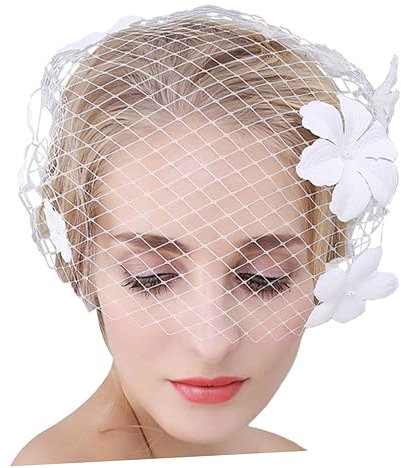 Holibanna Kurze Mit Mesh Schleier Für Hochzeiten Und Teepartys Damenkopfbedeckung Mit Verdecktem Gesicht Tüll Für Besondere Anlässe