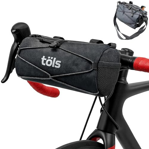 TÖLS BIKE COMPONENTS Bolsa Manillar Bicicleta Impermeable 2,5 L – Bolsa Bicicleta Manillar Ligera para MTB, Gravel y Carretera – Bikepacking con Bolsillos Laterales y Detalles Reflectante