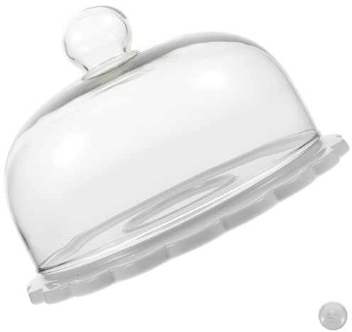 CLISPEED Alzata Per Torta in Vetro Con Cupola Espositore Circolare Per Dessert Coperchio in Vetro Per Alzata Per Torta Portatastomaco Con Coperchio