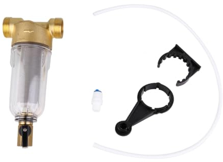 LOORGVEL Préfiltre Cuivre Robuste pour Eau Robinet Filtre Fin Rinçable Sédiments Élimine Rouille et Facile à Démonter et Nettoyer Adapté Eau Domestique