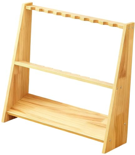 Hellery Billardqueue Ständer, Billardstock Halter, Stabile Queue Aufbewahrung Aus Holz, Geschenk für Spieler, Angelrutenständer, Pool Stick Organizer, 2 Ebene