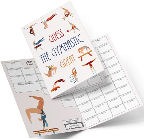 Fundraiser Hero Pick The Gymnast Fundraising Scratch Cards. A4 Size - 50 Names - Double Sided 350gsm Card
