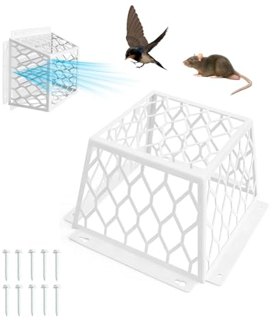 Dryer Vent Cover Outside Bird Guard, Bird Guard Vent Covers, White Steel Exhaust Vent Guard for 3–4 Inch Dryer, Bathroom & Kitchen Vents, Pest Proof Outdoor Vent Cover, Easy Install