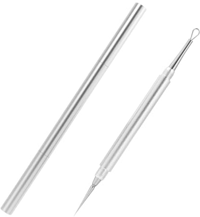 Aiguille en Acier Inoxydable pour Acne, Extracteur de Points Noirs, Outil pour Éliminer les Comédons, Aiguille de Nettoyage Micro pour Élimination Hygiénique des Boutons, Comédons et Grains de Mil