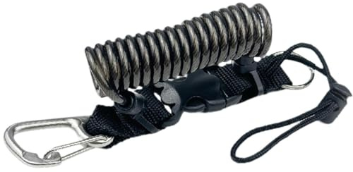 RCGOFOLLOW Longe Spirale de plongée en Acier Inoxydable : élasticité et robustesse élevées. Idéale pour la plongée sous-Marine, l'escalade et l'apnée.