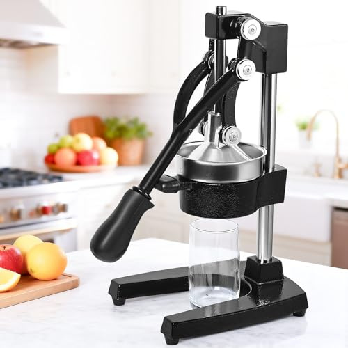 Manual Citrus Juicer, Cast iron Press Juicer, Professional Commercial Hand Press Manual Fruit Juicer, Heavy Duty Fruit Press Squeezer for Orange, Pomegranate, Lemon & Pomegranate