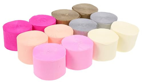 NIYANGLE 12 Rouleaux Papier Crépon de Mariage en Rouleaux, Décoratif | Papier, Pliable, à Coller, à Suspendre Peindre, pour Anniversaire et Décorations de Fête