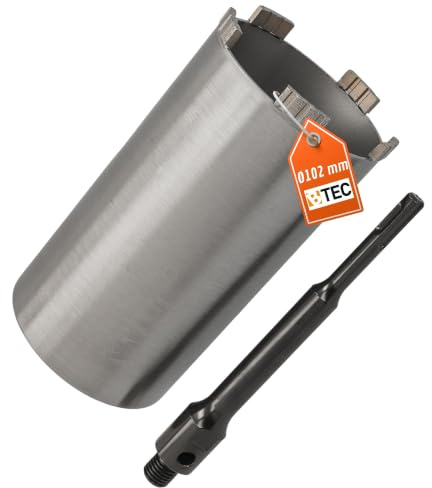 Diamant Bohrkrone SDS-plus lang (200mm) Aufnahme Nutzlänge 180 mm Ø 102 mm Betonbohrkrone Kernbohrer