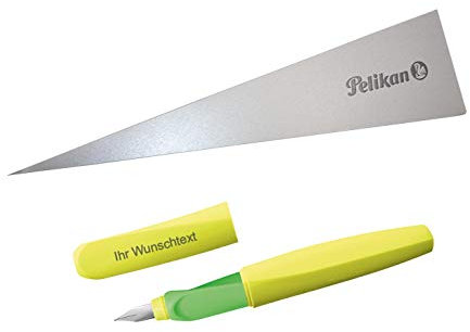 Pelikan Füllhalter Twist P457, Neon Gelb, inkl. Laser-Gravur
