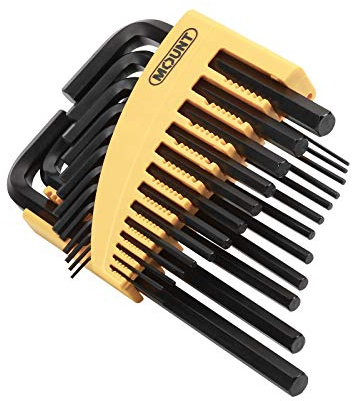 MOUNT Sie 25PCS Innensechskant Satz, professionelle mit kurzem Arm und langem Arm, Cr-V-legierter Stahl, tragbares Treiberwerkzeug-Kit mit klappbarem Tragetasche, metrisch/SAE